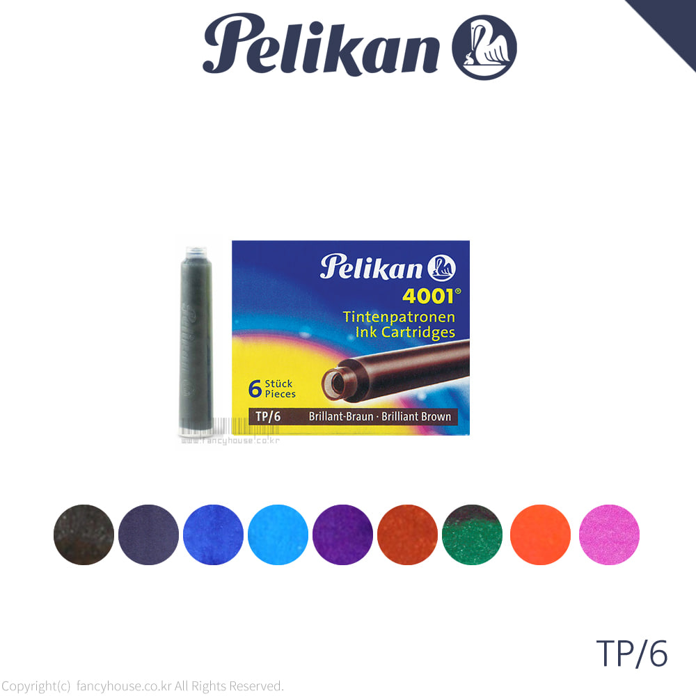 펠리칸 4001 TP/6 잉크카트리지 1팩(6개입/색상선택)